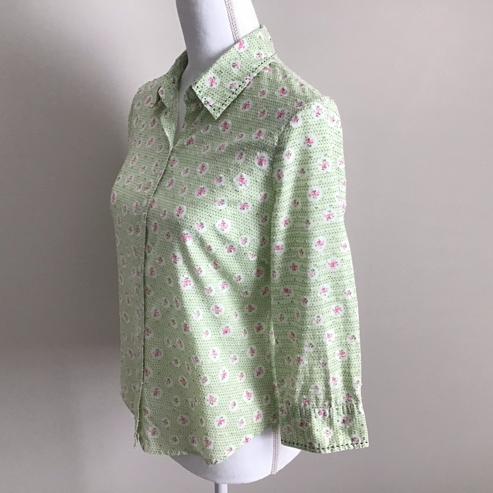 Rare Early 2000s Vintage Floral Blouse ASO Rory Gilmore in Gilmore Girls - Picture 8 of 12
